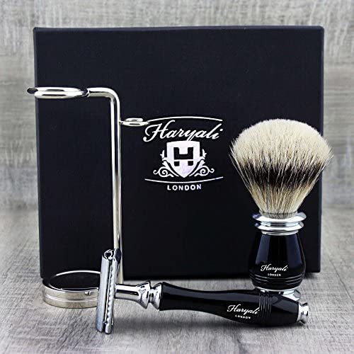 Black Colour 3 Pieces Shaving Kit For Men's. The set Comes with Sliver Tip Badger Hair, 3 pieces-De - Image 3