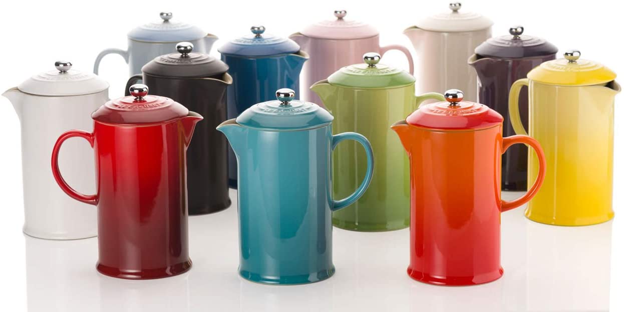 Le Creuset Stoneware Cafetière French Press with Stainless Steel Plunger, 1 Litre, Serves 3-4 Cups, Teal, 91028200490000 - Image 3