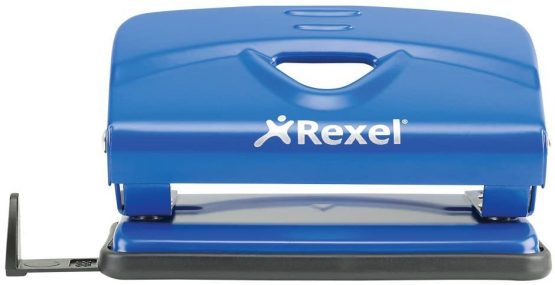 Rexel Value 210 2 Hole Punch, 10 Sheet Capacity, Adjustable Guide Bar, Metal, Blue, 2100758 - Image 4