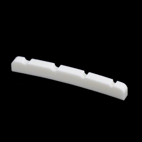 Musiclily 42mm Curved Bottom Slotted Bone Bass Nut for 4 String Precision Jazz Bass Guitar, 42x3.2x4.6/4.8/4.6mm (2 Pieces) - Image 2