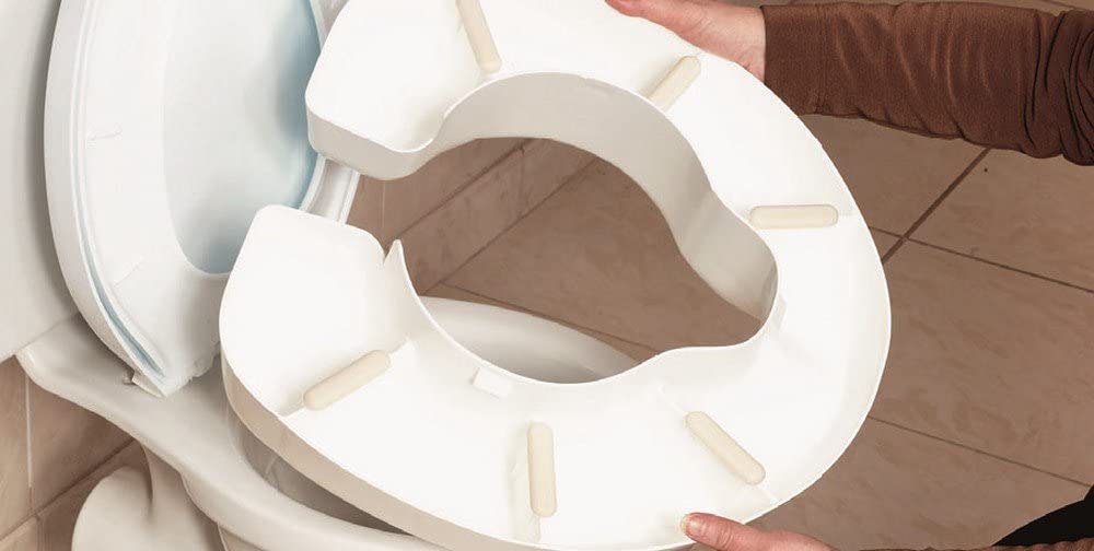 NRS Healthcare Novelle Portable Clip-On Raised Toilet Seat, Height: 75 mm(3 feet) - Image 2