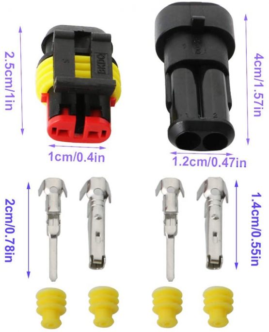 CESFONJER 15 Kit Car Wire Connector, Waterproof Electrical Terminal, Plug for Auto Motorcycle Scooter Truck Marine Plug Socket Kit, 2 Pin × 5 Kit, 3 Pin × 5 Kit, 4 Pin × 5 Kit. - Image 2