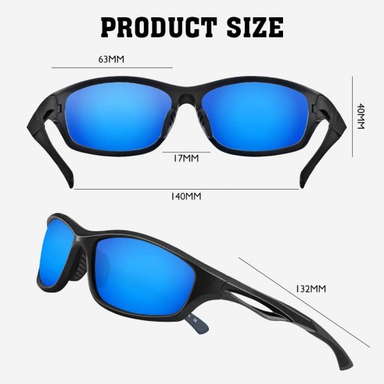 Bloomoak Cycling Sunglasses/Polarized Sport Sunglasses/UV Protection / TR90 Unbreakable Frame - Fit for Driving/Running/Sunglasses(Blue) - Image 4