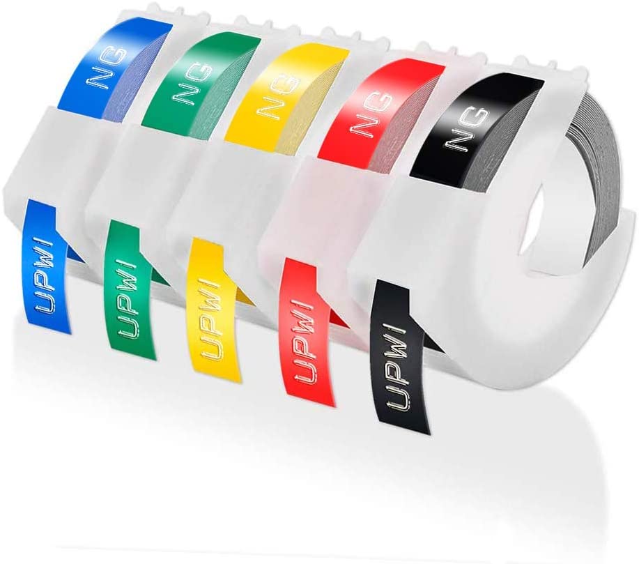 9mm Embossing Lable Maker Refill Compatible with Dymo Omega Junior Label Maker Tape 9mm x 3m