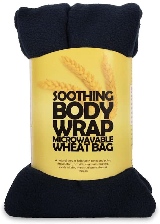 Zhu-Zhu Unscented Body Wrap Wheat Bags Microwavable - Navy Fleece Heat Therapy Hot Pack - Microwave Heat Pad Soothing Wheat Bag
