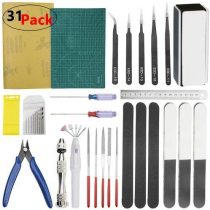 WMYCONGCONG 31 PCS Gundam Model Tools Kit Modeler Basic Tools Hobby Building Tools Kit for Buildings Cars Airplanes Model Assemble Building Repairing Fixing