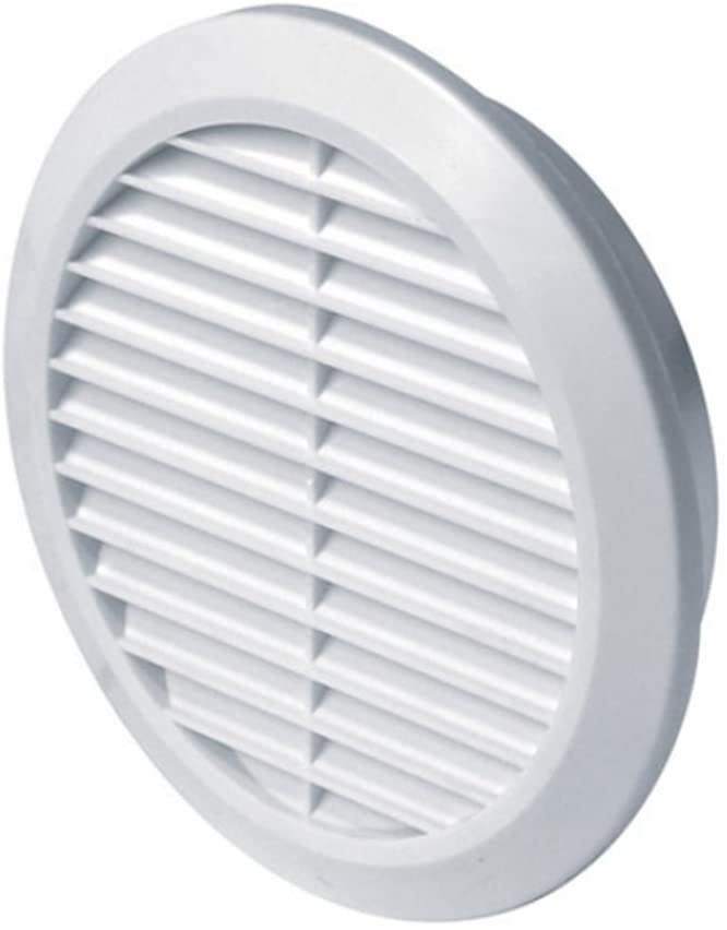 Circle Air Vent Grille Cover 100mm (4inch) Ducting White ABS Plastic