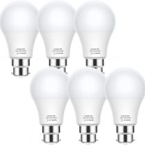B22 LED Bulb Bayonet, 9W LED LOHAS Bayonet Light Bulb, 820LM, 60W Equivalent, Daylight White 6000K, Non Dimmable, Pack of 6
