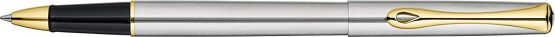DIPLOMAT - Traveller - Rollerball Pen - Chrome with Gold - Resistant and Elegant - High End - 5 Years Warranty