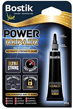 Power Repair Glue Dual Action Fine and Wide Nozzle, Clear, 20 g