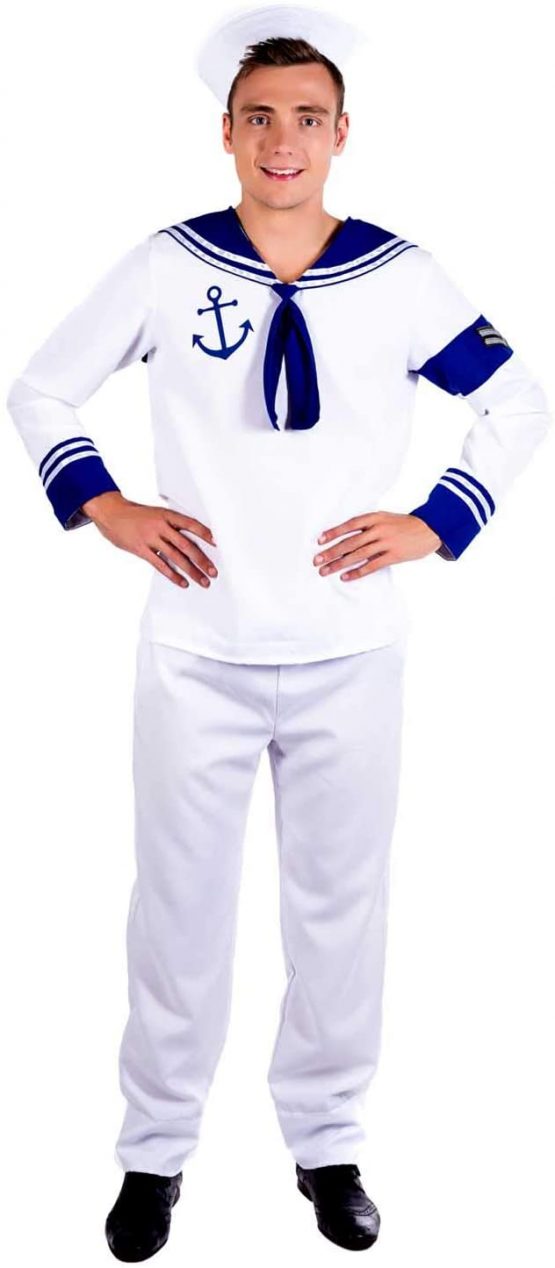 Fun Shack Mens Sailor Suit Costume Adults Navy Sea Captain Outfit