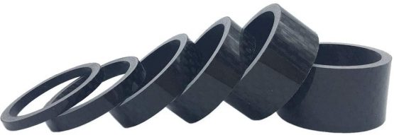 Easyou Carbon Fiber Bicycle Headset Spacer Pack of 6 for 1-1/8 Inch 20mm 15mm 10mm 8mm 5mm 3mm - Image 2