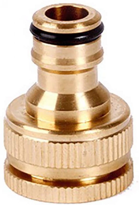 Brass Garden Outdoor Hose Tap Connector 1/2 Inch to 3/4 Inch 2-in-1 Female Threaded Quick Tap Connector for Hosepipe Fittings, Water Threaded Faucet Adapter - Image 2