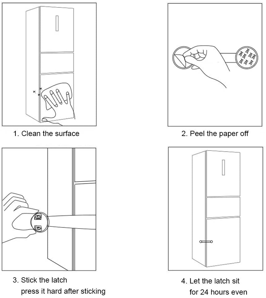 Vicloon Child Safety Cupboard Locks, 6 Pcs Baby Proof Locks No Screws with 3M Adhesive Stick On Cabinets - Image 4