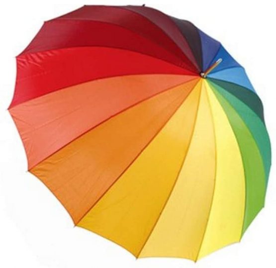 DUA Deluxe Large Gents Ladies Golf Walking Umbrella Rainbow