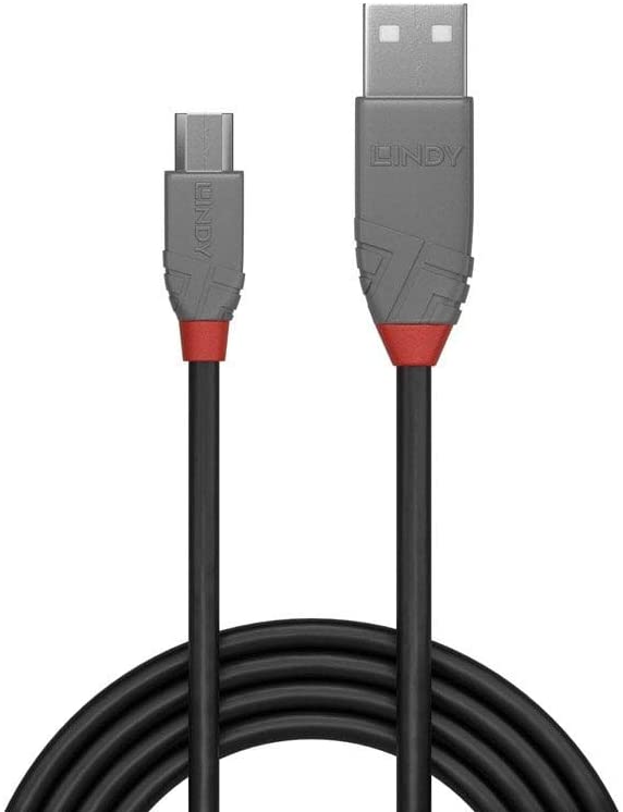 Lindy 2 m Anthra Line USB 2.0 Type A to Micro-B Cable - Black, 2m - Image 2