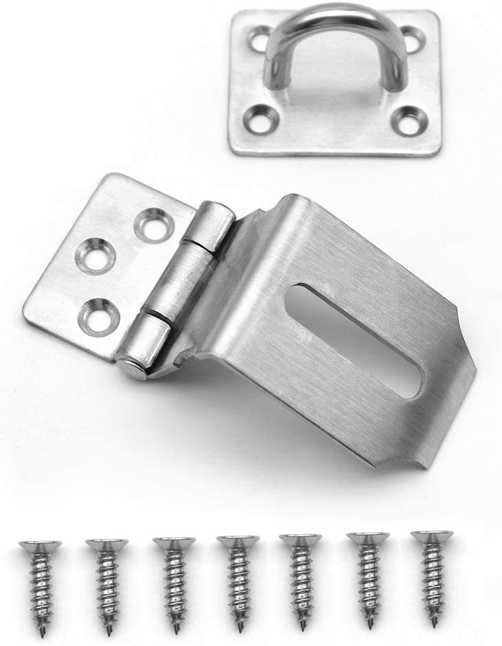 FUJIE Heavy Padlock Hasp 90 Degree Right Angle Door Clasp Door Latch