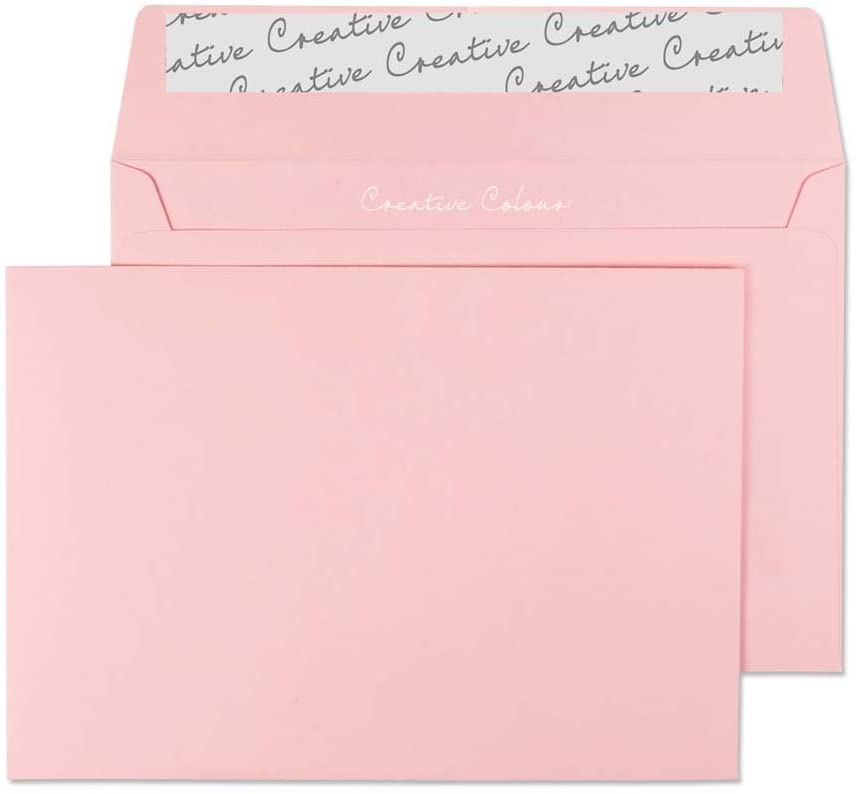 Blake Creative Colour C6 114 x 162 mm 120 gsm Peel & Seal Wallet Envelopes (15101) Baby Pink - Pack of 25