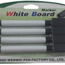 4 Black Magnet White board whiteboard marker pens dry erase easy wipe eraser