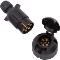 ETUKER 7 Pin Trailer Plug Socket, 7 Pin Trailer Socket Connector, 12V Waterproof Trailer Plug Socket for Truck/RV/Cars/Boat/Trailer/Caravan/Trailer Accessories Adapter (Screw End)