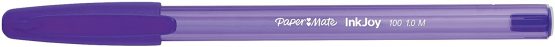 Paper Mate Inkjoy 100 Capped Ball Pen Medium Tip - Purple (Pack of 12) - Image 2