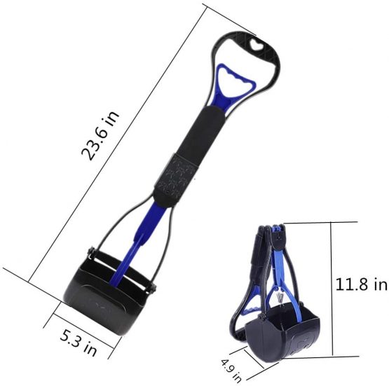 JINGUWU Pet Pooper Scoopers, 24 inch Foldable Long Handle Poop Scoop Pickup Medium and Large Dogs Animal Waste for Easy to Use in Grass, Dirt and Gravel - Image 2