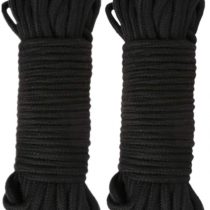 LVE 2Pack 10 M/33 Feet 8 MM All Purpose Rope Soft Cotton Rope Cord Thick Cotton Twisted Cord (Black)