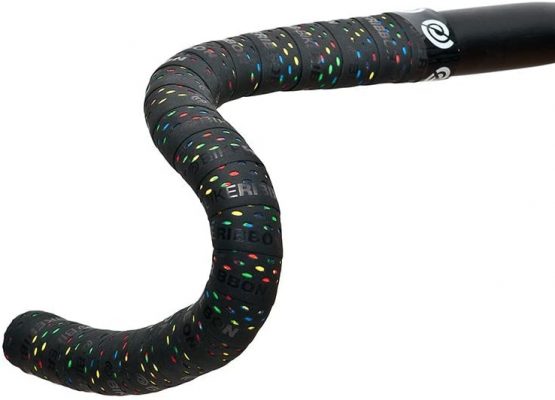 Bike Ribbon Color Drops Double Layer Bar Tape, Black/Multicolour, Large