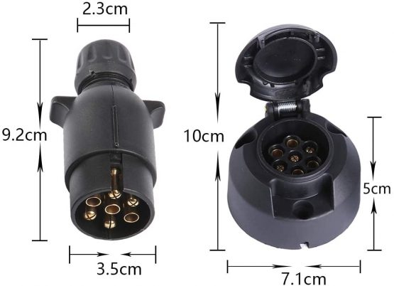 ETUKER 7 Pin Trailer Plug Socket, 7 Pin Trailer Socket Connector, 12V Waterproof Trailer Plug Socket for Truck/RV/Cars/Boat/Trailer/Caravan/Trailer Accessories Adapter (Screw End) - Image 2