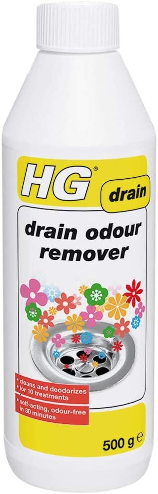 HG Drain Odour Remover - Cleans & De-Odourises Kitchen & Bathroom Sinks, Drains, Toilets & Shower Trays - 0.5kg