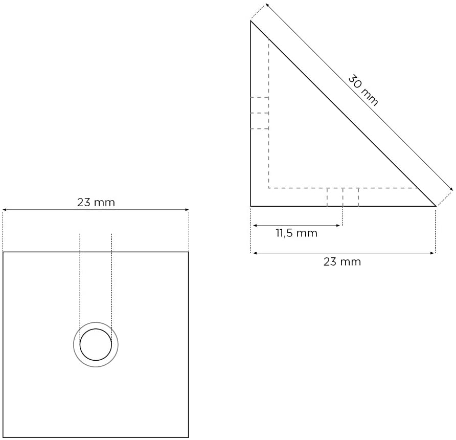 40 x Universal Corner Brace/Furniture Joint Connector/Angle Bracket with closable Attached Cover, Quantity: 40 Pieces, Klein - Image 4