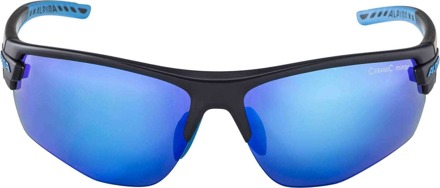 ALPINA Unisex - Adult, TRI-SCRAY 2.0 HR sports glasses, black matt-cyan, One Size - Image 2