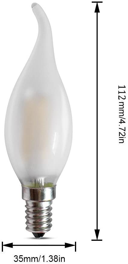 BELINGGO E14 Dimmable LED Candelabra Bulbs 4W, 2700K Warm Soft White 400LM, LED E14 Edison Screw Candle Bulb - Image 3