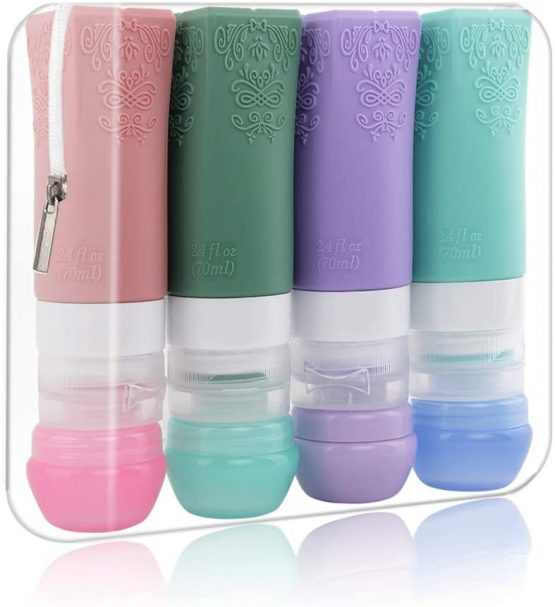 Silicone Travel Bottles, PYJR Travel toiletries, Leak Proof Makeup Liquid Travel Containers, for Shampoo, Toiletries, Lotion, Conditioner, 8Pcs (8PCS)