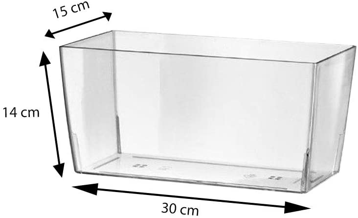 Teraplast 10447030 - Plant pot, 30 x 15 x 14 cm, transparent, 30x15x14 cm - Image 2