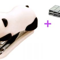 Portable Mini Cute Panda Desktop Stapler Set with 1000PCS No.10 Staples for Office School Home or Travel Use