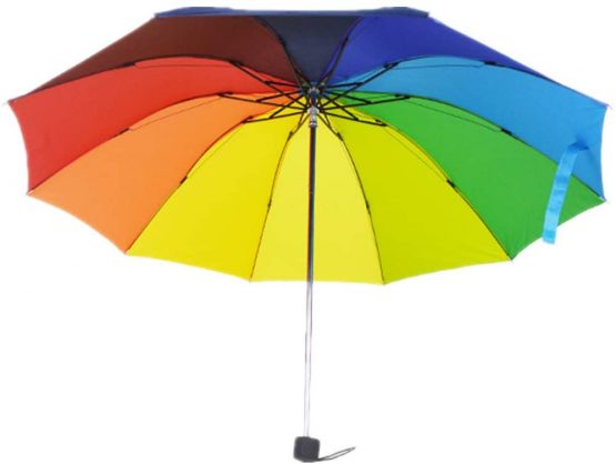 Veroda 45 inch Travel Umbrella Compact Folding Rain Sun Protection UV Protective Rainbow Umbrella Parasols - Image 2