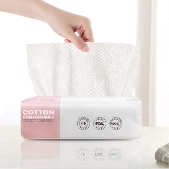 Cotton Tissue GothicBride 100% US Cotton Dry Baby Wipes Soft Dry Cotton Wipes Disposable Face Towels Makeup Removing for Sensitive Skin Portable(1 PACK-60 Counts)
