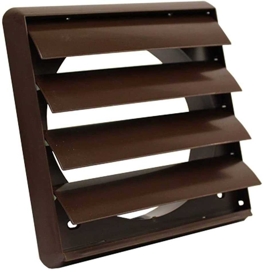 Kair Brown 150mm Louvred Wall Vent Grille - 150mm / 6 Inch Round Rear Spigot & 183mm Front Cover - Backdraught Prevention Shutter Flaps - Image 2