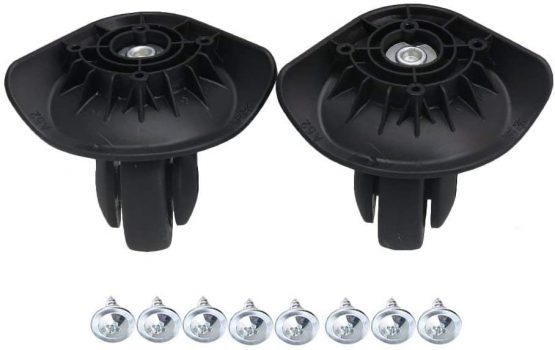 SHANOER 1 Pair Replacment Black Luggage Swivel Repair Suitcase Parts Casters Wheels 52mm Heavy Duty with Screws - Image 3
