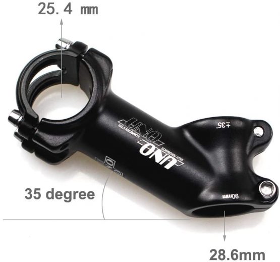 BESNIN Bike Stem, 35 Degree 25.4mm 60mm 90mm 110mm MTB Stem Mountain Bike Handlebar Stem for Bicycle, Road Bike, MTB, BMX, Cycling (Aluminum Alloy) - Image 2