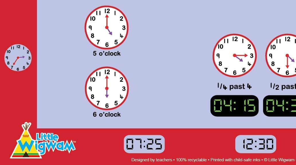 Little Wigwam Telling The Time Placemat Multicolour, 42 x 30 cm - Image 2