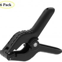 Coideal 6 Pack Plastic Nylon Spring Clamps for Photography Backgrounds/Large Heavy-Duty Market Stall Clips DIY Tools Muslin Backdrops Clamp Clips for Studio, Photo, Art & Crafts (4.5 Inch, Black)