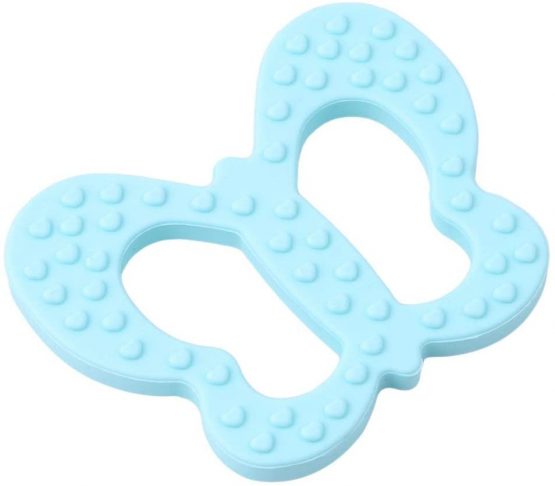 PREMYO Teething Toy for Baby Teether Silicone - Soothes Sore Gum Pain - Easy to Grab BPA Free Butterfly Turquoise - Image 4