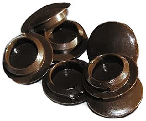 Merriway BH02235 Push Fit Screw Caps Covers, 13mm (1/2 inch) Dia. Cap & 10mm (3/8 inch) Hole - Brown, Pack of 100