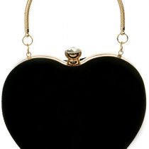 LA HUATE Women Heart Shape Clutch Purse Evening Party Handbag Wedding Bride Crossbody Bag