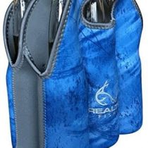 Koverz - #1 Neoprene Insulated 6-Pack Carrier, Beer Bottle Carrier, Six-Pack Tote - Realtree Fishing Blue