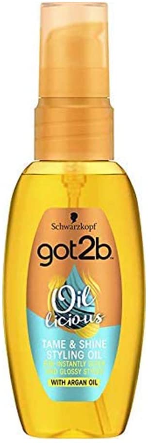 Schwarzkopf got2b Oil-licious Styling Oil, Vegan, Contains Argan Oil to Reduce Frizz and Leave Hair Sleek 50 ml - Pack of 6 - Image 2