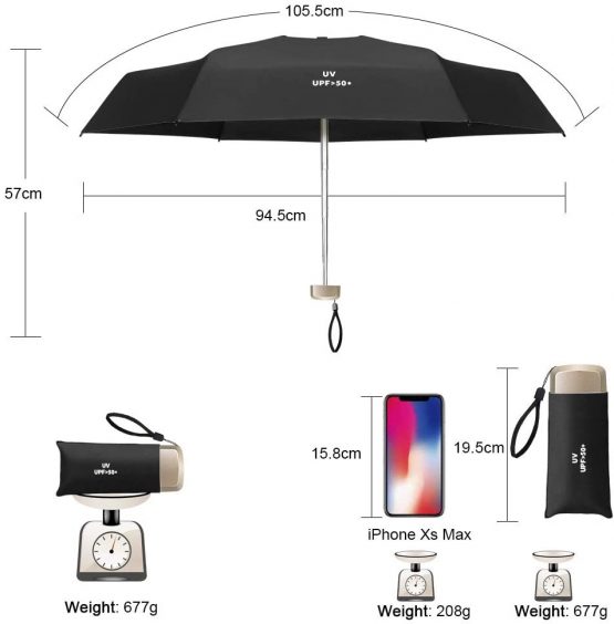Vicloon Mini Umbrella, Pocket Umbrella, 6 Ribs Lightweight Compact Folding Umbrella Windproof Rain and Sun Umbrella with Reinforced Frame for Travel,School,Daily Life (Upgrade） - Image 2