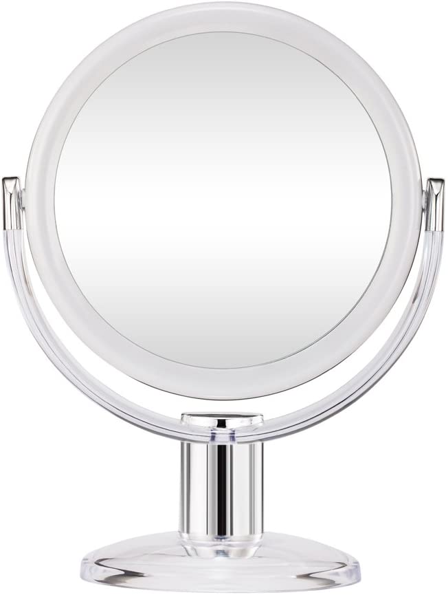 Gotofine Double Sided Tabletop Makeup Mirror 1 X & 10 X Magnifying